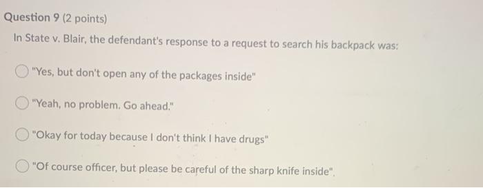 CJA210 CJA210 State v. Blair Question 8 (2