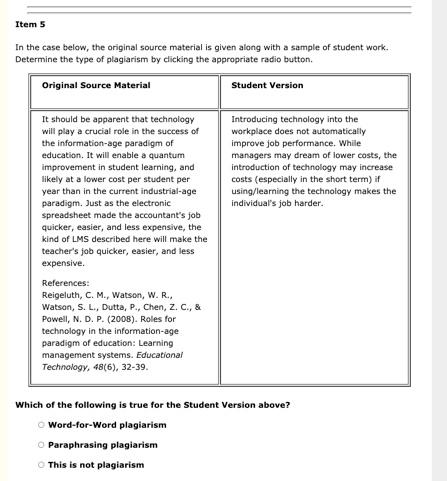 Item 5 In the case below, the original source