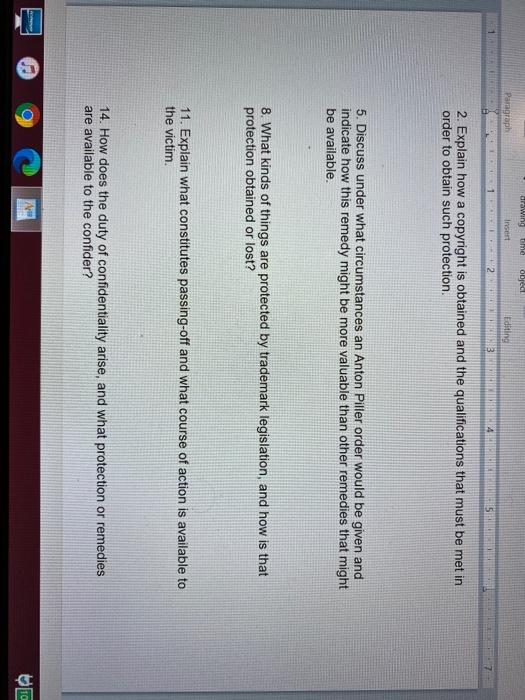 drawing me objed Paragraph Insert Editind 1 2 3