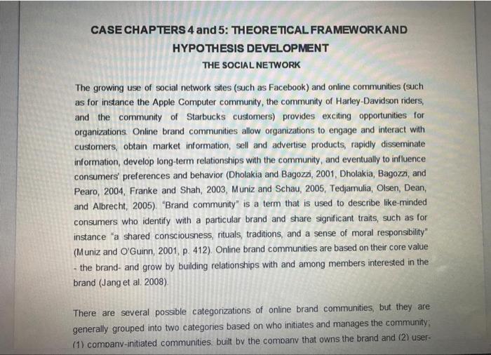 full answer CASE CHAPTERS 4 and 5: THEORETICAL