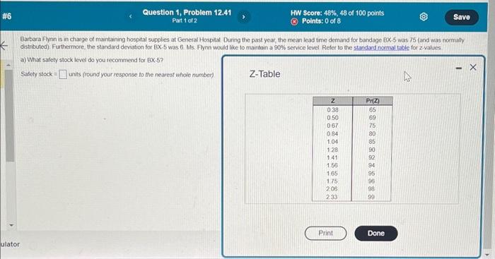 homework question. Use table to complete question