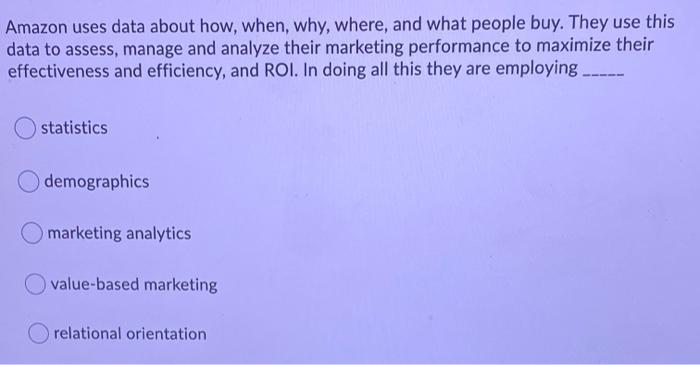 Amazon uses data about how, when, why, where, and