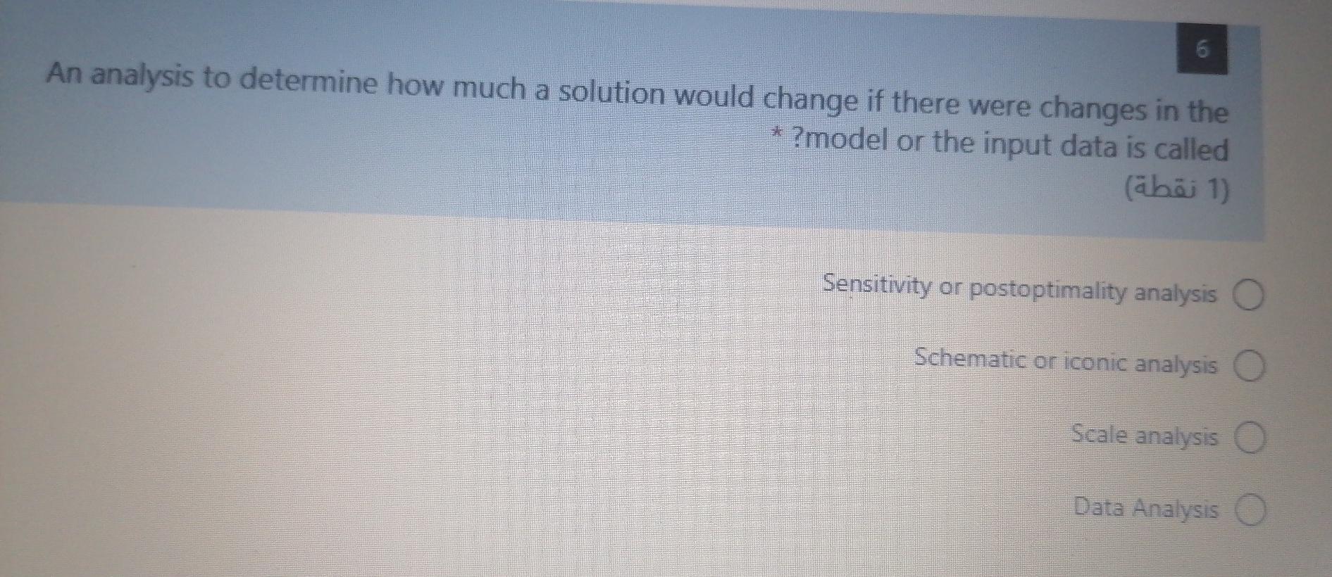 Q6) Operations Research please quickly 6 An