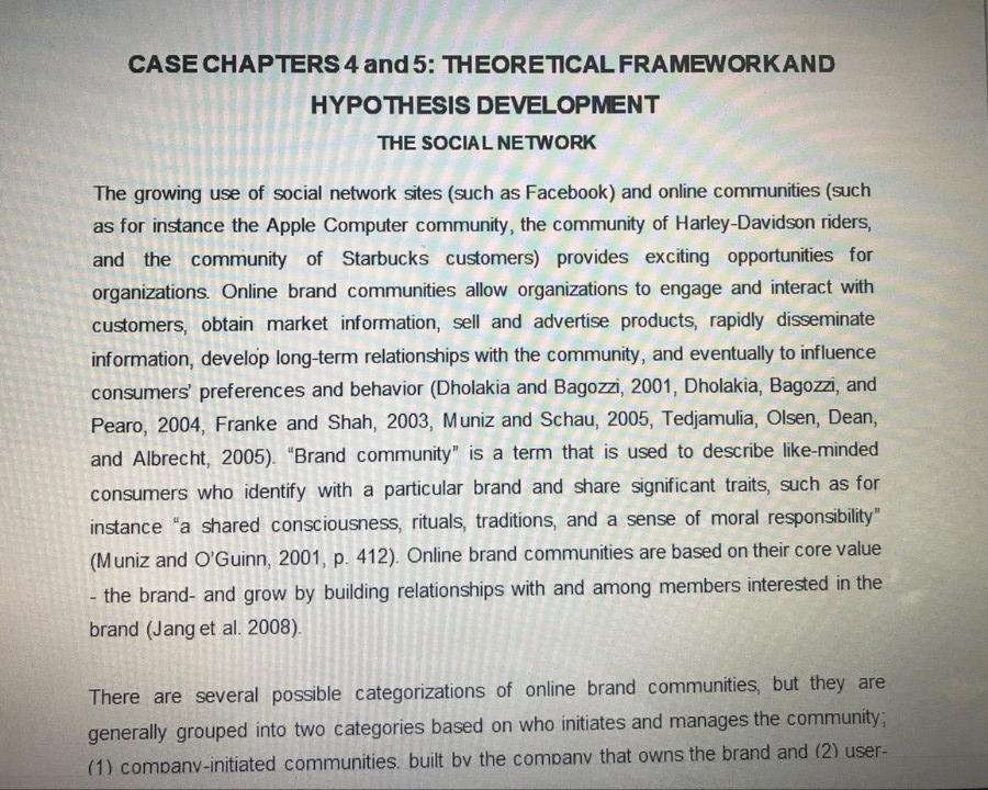 CASE CHAPTERS 4 and 5: THEORETICAL FRAMEWORK AND