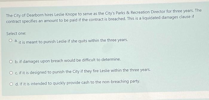The City of Dearborn hires Leslie Knope to serve