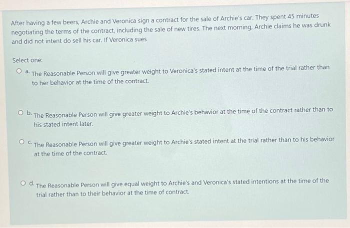 Roxanne sues Harvey for breach of contract. In