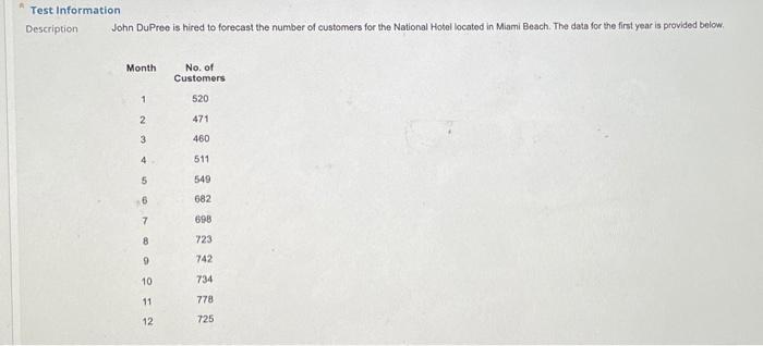 what is #3 and is #1&2 correct? Test Information