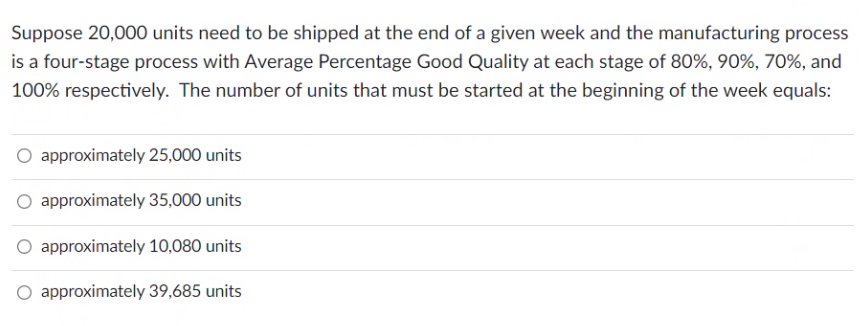 Suppose 20,000 units need to be shipped at the