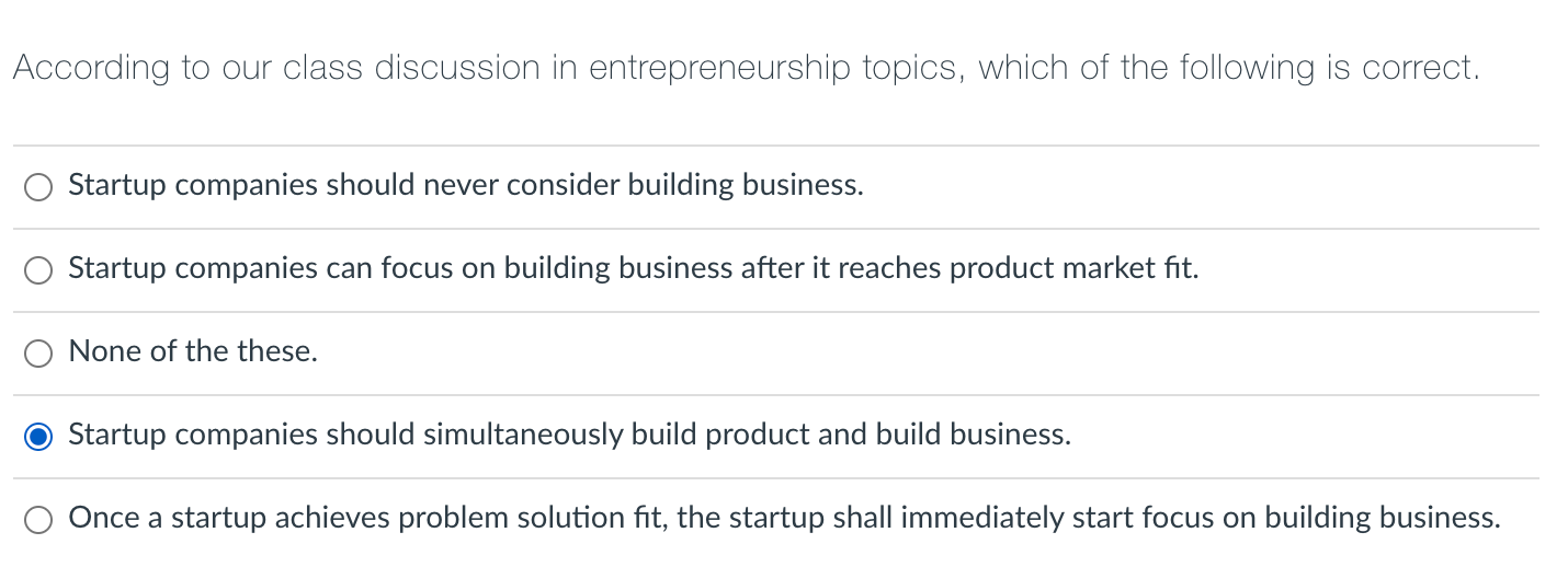 According to our class discussion in