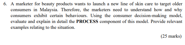 6. A marketer for beauty products wants to launch