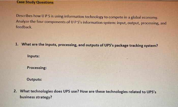 3. What strategic business objectives do UPS's