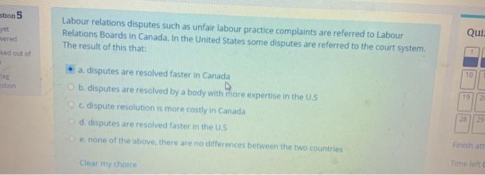 stion 5 yet vered Labour relations disputes such