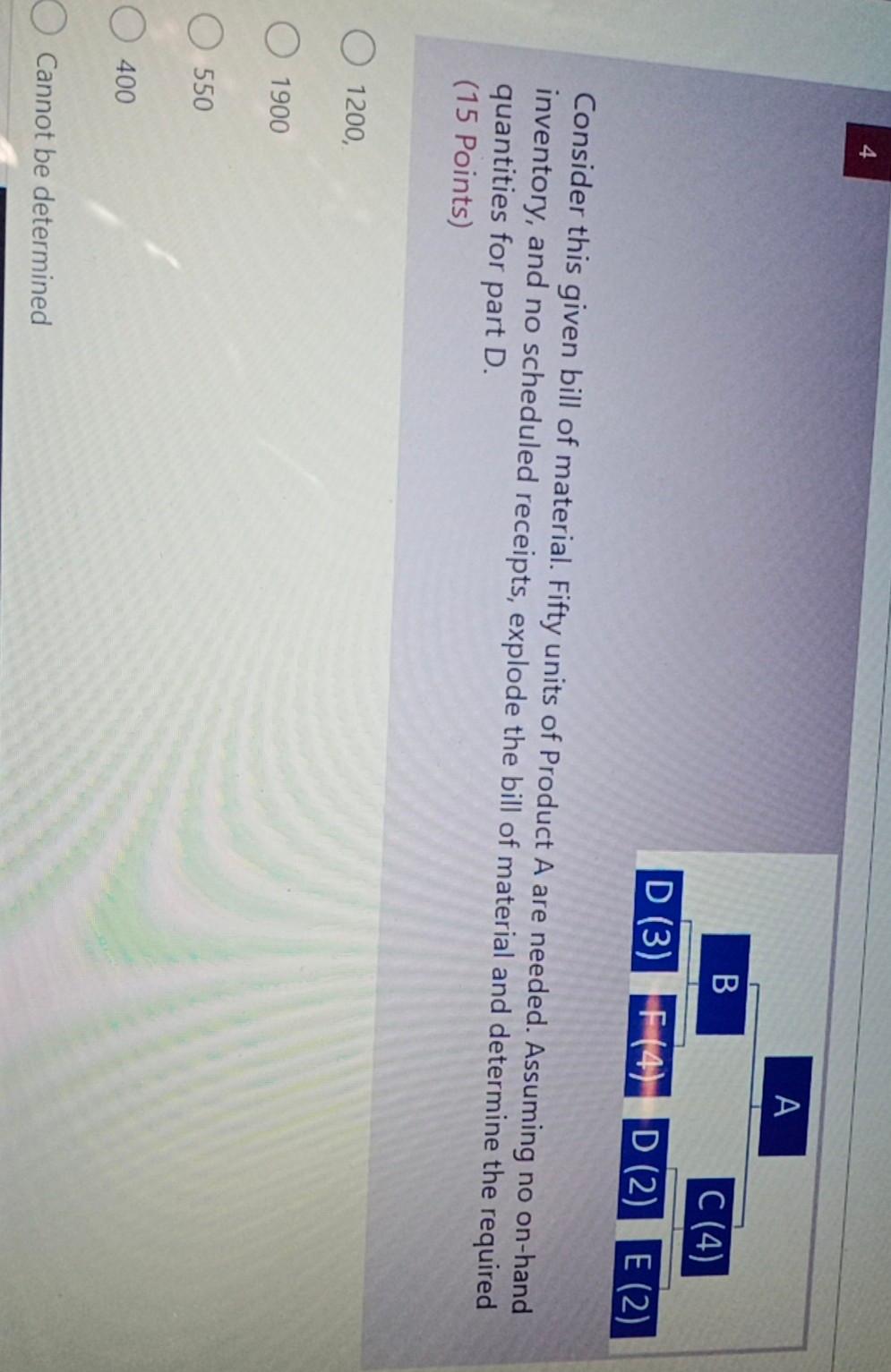 4 A B C(4) D (3) F (4) D (2) E (2) Consider this