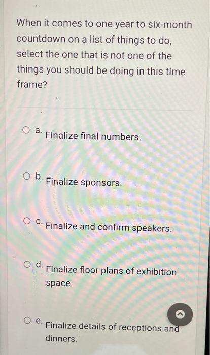 When it comes to one year to six-month countdown