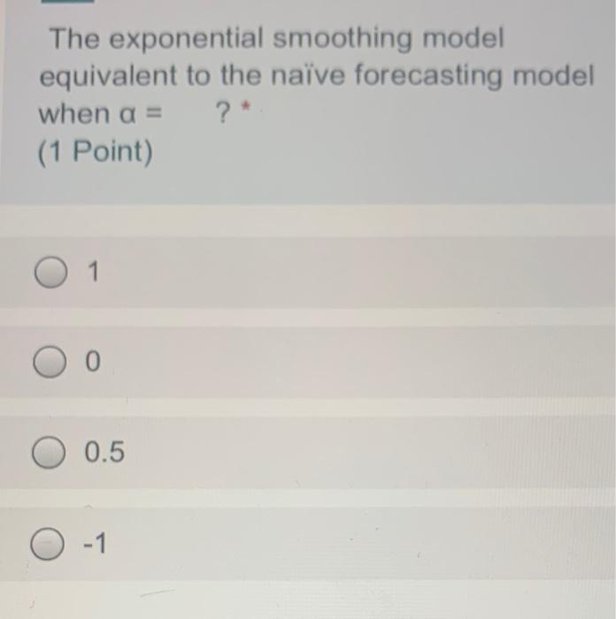 The exponential smoothing model equivalent to the