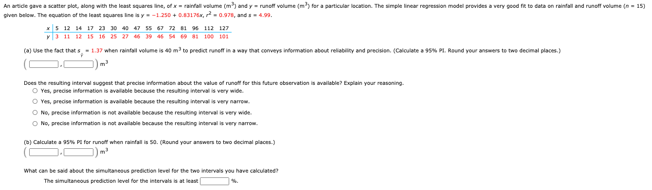 = 15) An article gave a scatter plot, along with