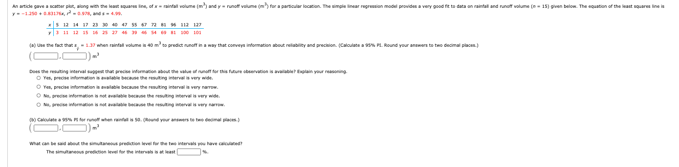 = 15) An article gave a scatter plot, along with