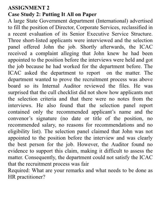 ASSIGNMENT 2 Case Study 2: Putting It All on