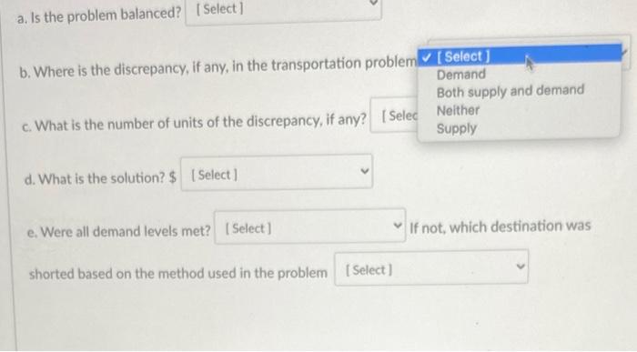 answer all please Find the initial cost solution