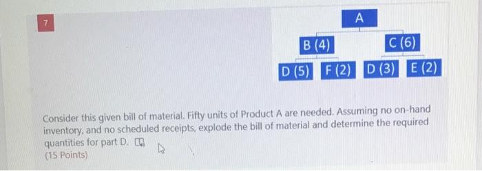 7 B (4) C (6) D (5) F(2) D (3) E (2) Consider