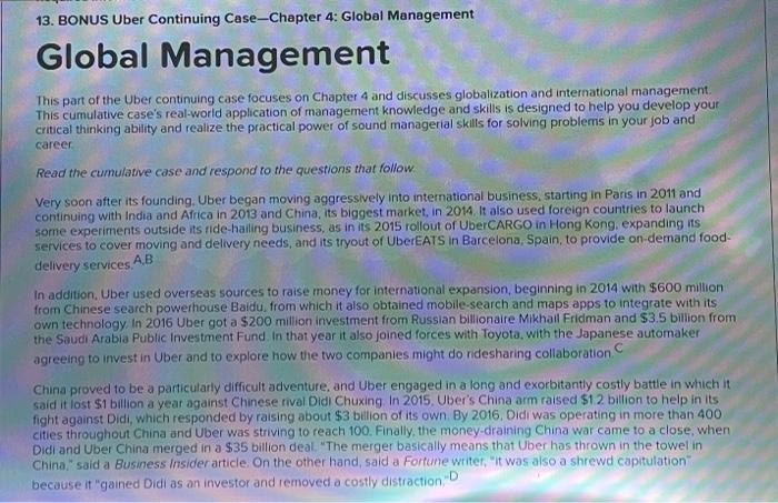 PLEASE Help 13. BONUS Uber Continuing