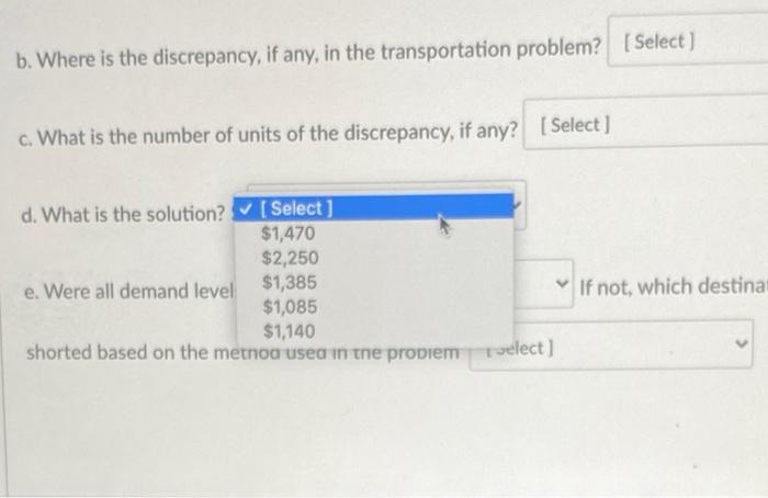 answer all please Find the initial cost solution