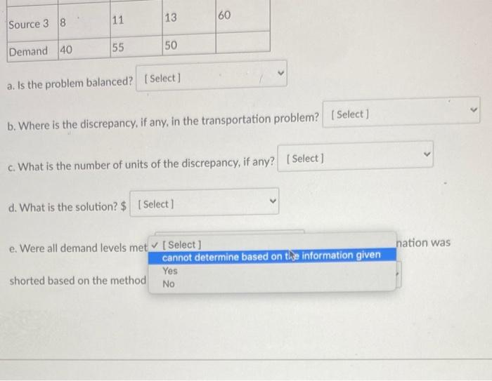 answer all please Find the initial cost solution
