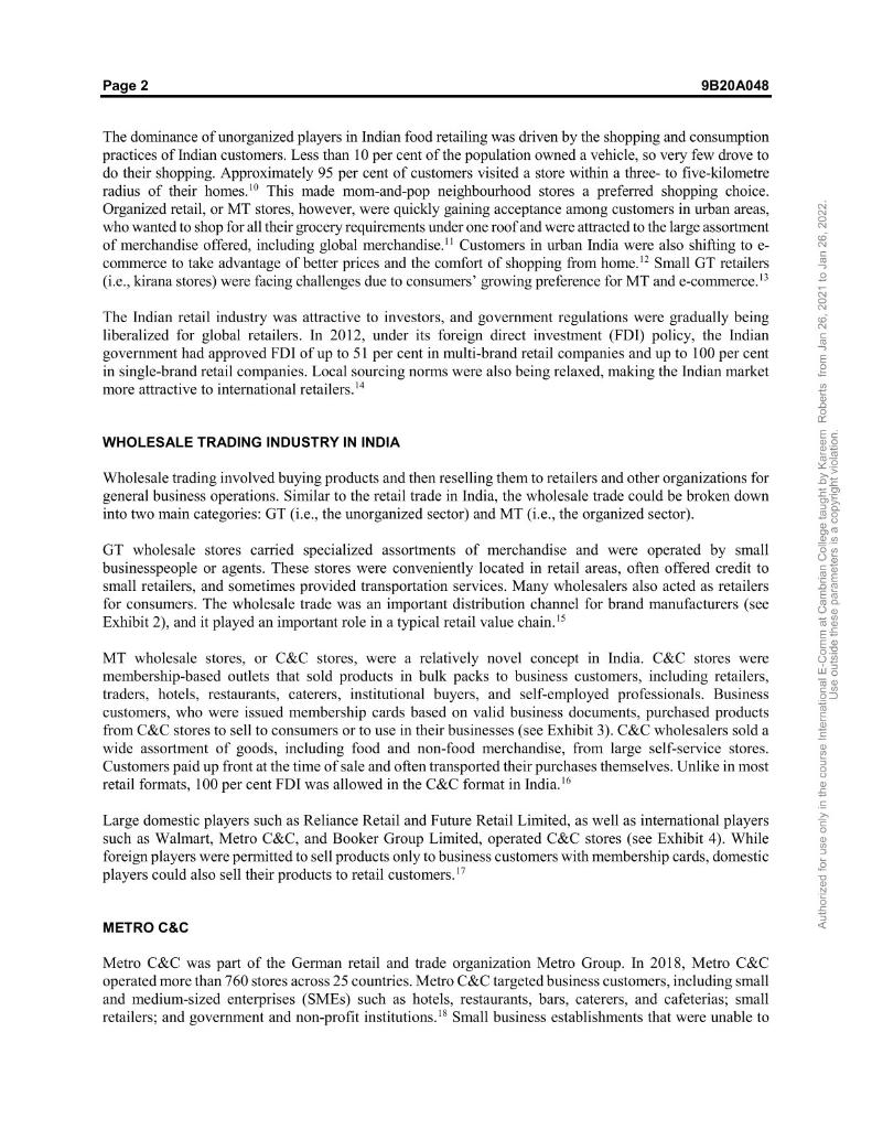 What key challenges is Metro C&C facing from