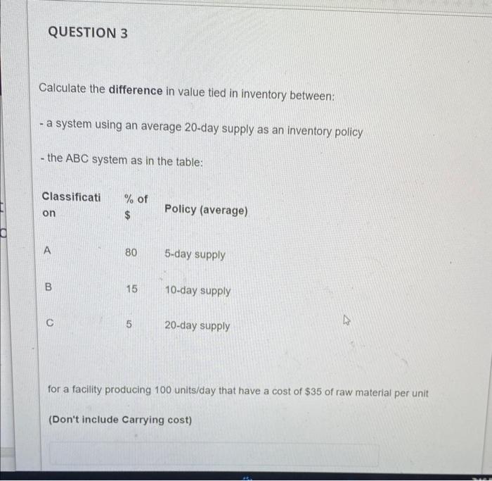 Calculate the difference in value tied in
