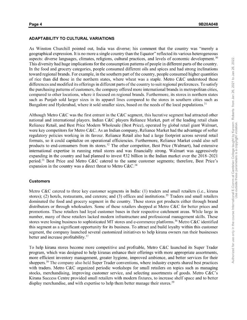 What key challenges is Metro C&C facing from