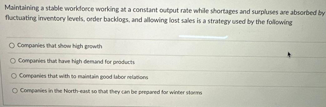 Maintaining a stable workforce working at a