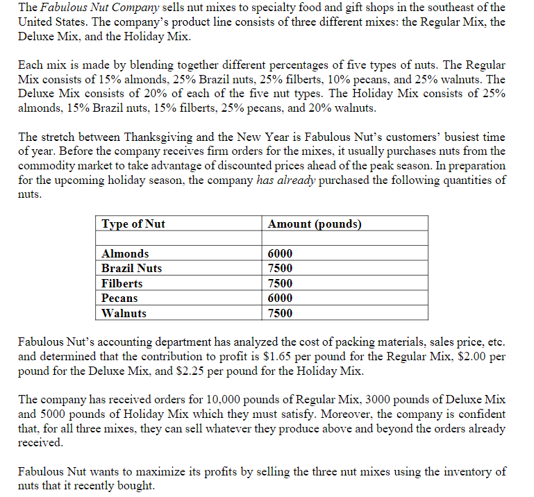 Q1. What are the decision variables? Clearly