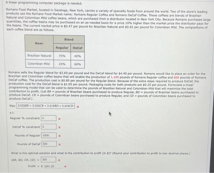 please correct A linear programming computer