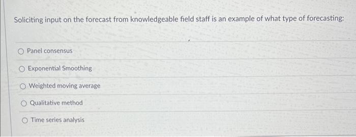 Soliciting input on the forecast from