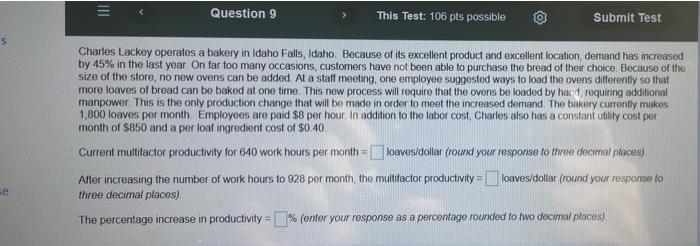 Question 9 This Test: 106 pts possible Submit