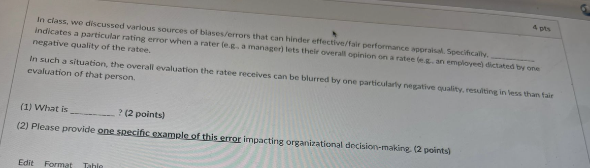 HELP PLEASE! In class, we discussed various