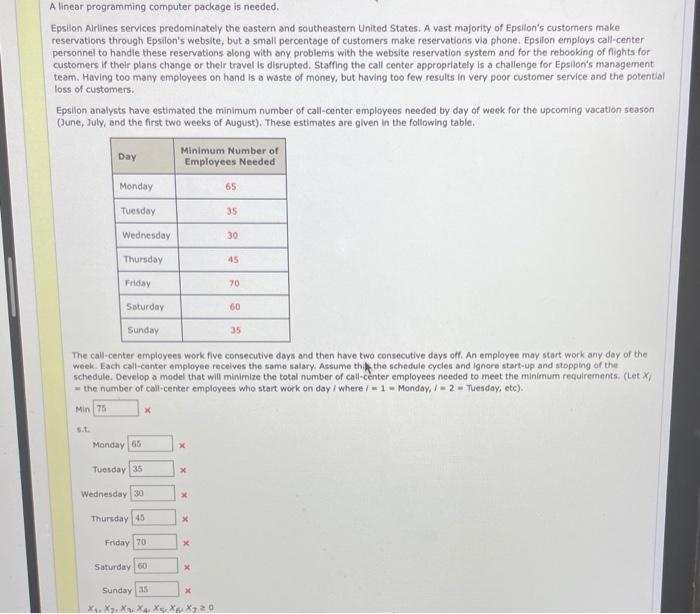 please correct A linear programming computer