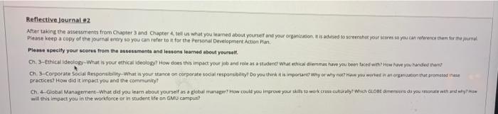 Reflective Journal 2 Aner taking the assessments