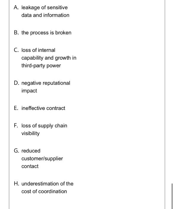 Match Column A (descriptions or examples) with
