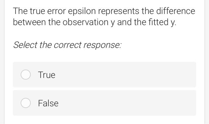 The true error epsilon represents the difference