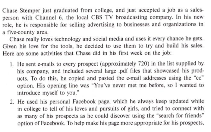 Read and answer the two questions please Chase