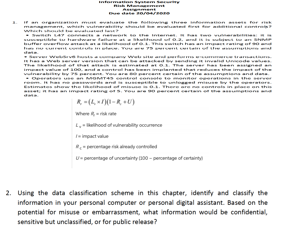 Information System Security Risk Management