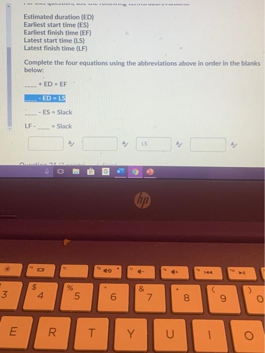 Activity Duration Immediate Predecessors 4 B 5 A