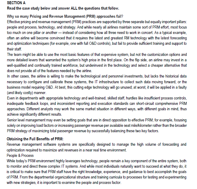 SUPPLY CHAIN MANAGEMENT SECTION A Read the case