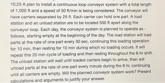 10.23 A plan to install a continuous loop