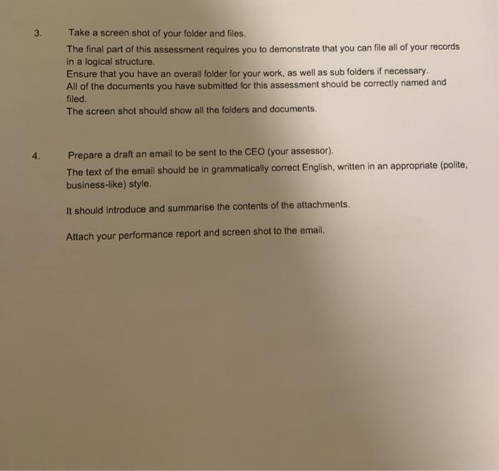 3. Take a screen shot of your folder and files.