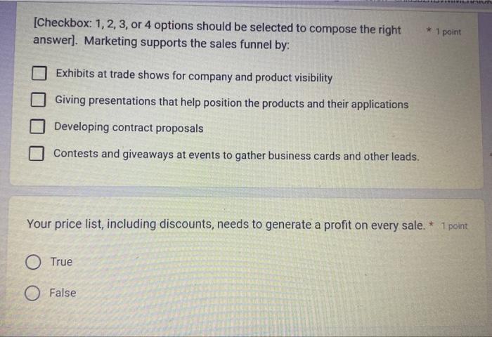 [Checkbox: 1,2,3, or 4 options should be selected