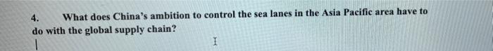 4. What does China's ambition to control the sea