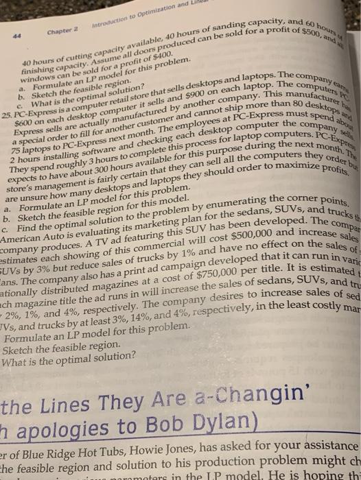 question 24 Formulate an Lamodel for this problem