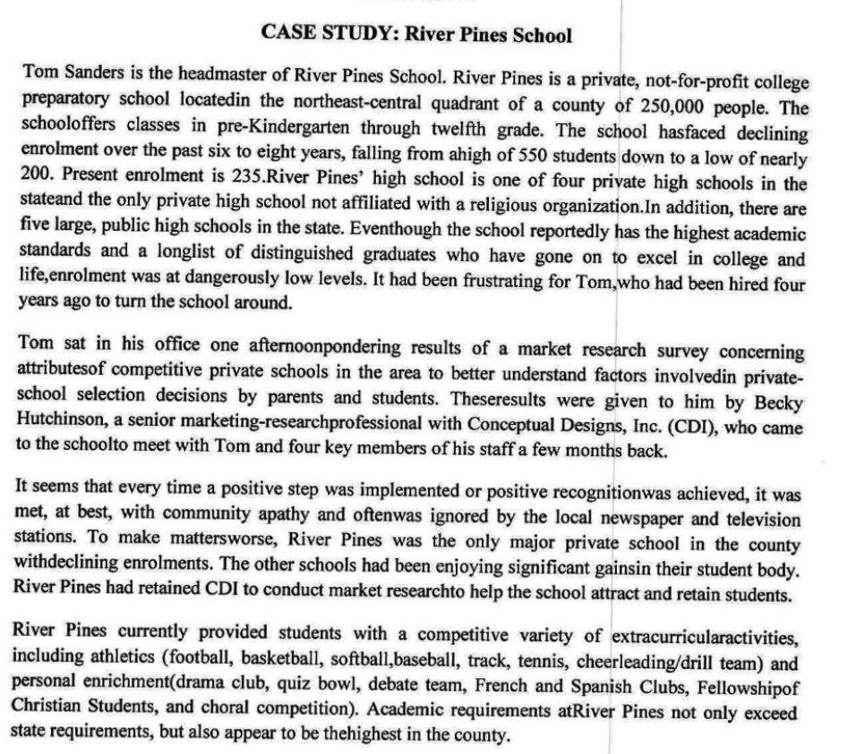 CASE STUDY: River Pines School Tom Sanders is the